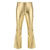 ACSUSS Men's PVC Leather Night Club Metallic Pants Straight Leg Trousers Plus Size Flared Gold XX-Large view 1