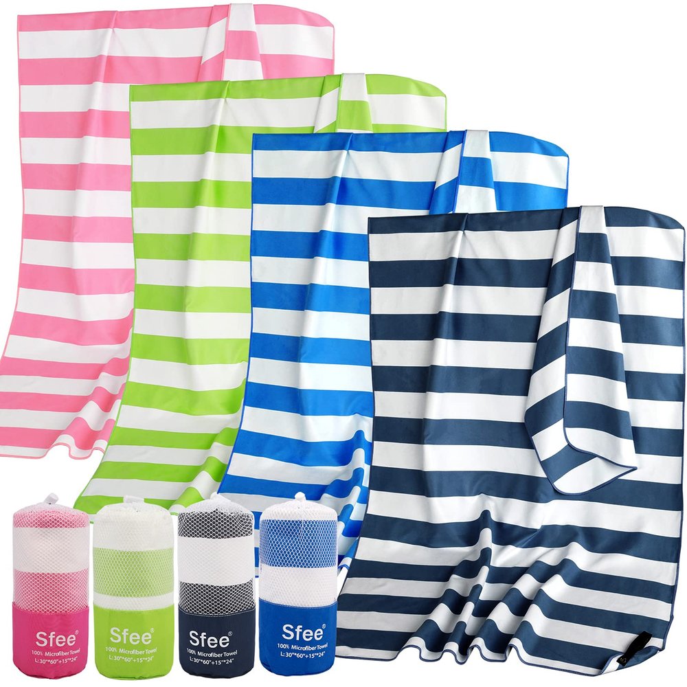 Sfee 2 in 1 Microfiber Oversized Beach Towel, Quick Dry Towel Travel Towel Camping Towel Super Absorbent Compact Lightweight Sports Gym Towels for Beach,Gym, Hiking, Pool, Backpacking, Bath, Yoga