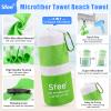 Sfee 2 in 1 Microfiber Beach Towel, Quick Dry Towel Camping Towel Travel Towel Super Absorbent Compact Lightweight Sports Gym Towels Set for Beach, Gym, Hiking, Pool, Backpacking, Bath, Yoga view 2