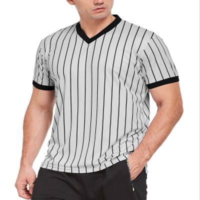 FitsT4 Sports Basketball Officials Grey Wrestling V-Neck Performance Referee Shirt Ref Jersey Uniform L