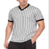 FitsT4 Sports Basketball Officials Grey Wrestling V-Neck Performance Referee Shirt Ref Jersey Uniform L view 1