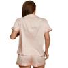 Taniri Pajama Set for Women - Silk Satin Womens Pajamas Set - Button Down - Bridesmaids Pajamas - Satin Women PJ Set Top & Shorts Blush view 2