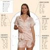 Taniri Pajama Set for Women - Silk Satin Womens Pajamas Set - Button Down - Bridesmaids Pajamas - Satin Women PJ Set Top & Shorts Blush view 3