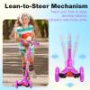 BELEEV Scooters for Kids 3 Wheel Kick Scooter for Toddlers Girls Boys, 4 Adjustable Height, Lean to Steer, Light up Wheels, Extra-Wide Deck, Easy to Assemble for Children Ages 3-12 (Dark Lilac) view 4