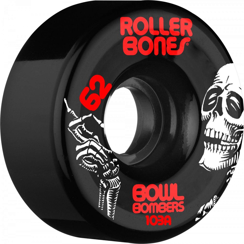 Rollerbones Bowl Bombers 62mm 103A Black Quad Wheels 8 pk