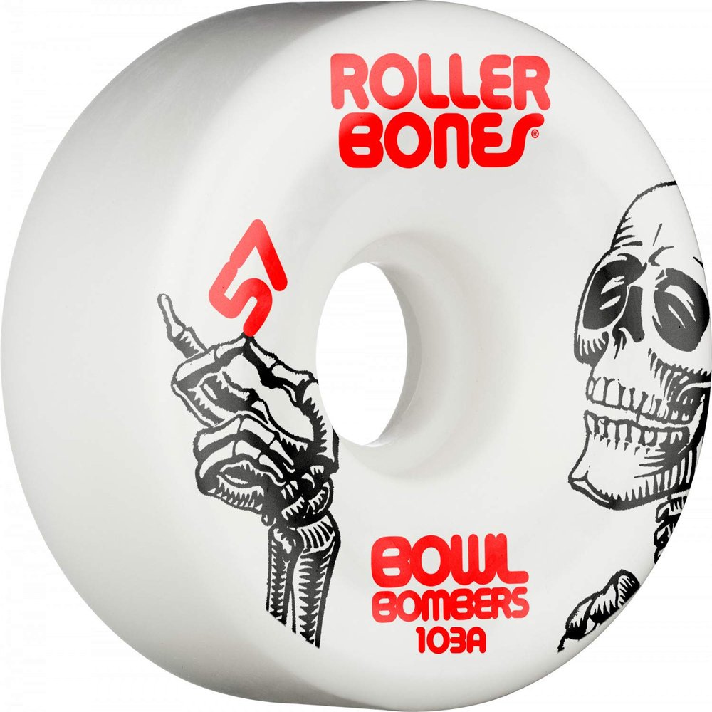 Rollerbones Bowl Bombers 57mm 103A White Quad Wheels 8 pk