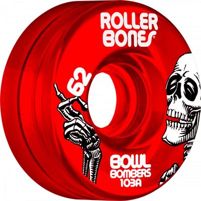 Rollerbones Bowl Bombers 62mm 103A Red Quad Wheels 8 pk
