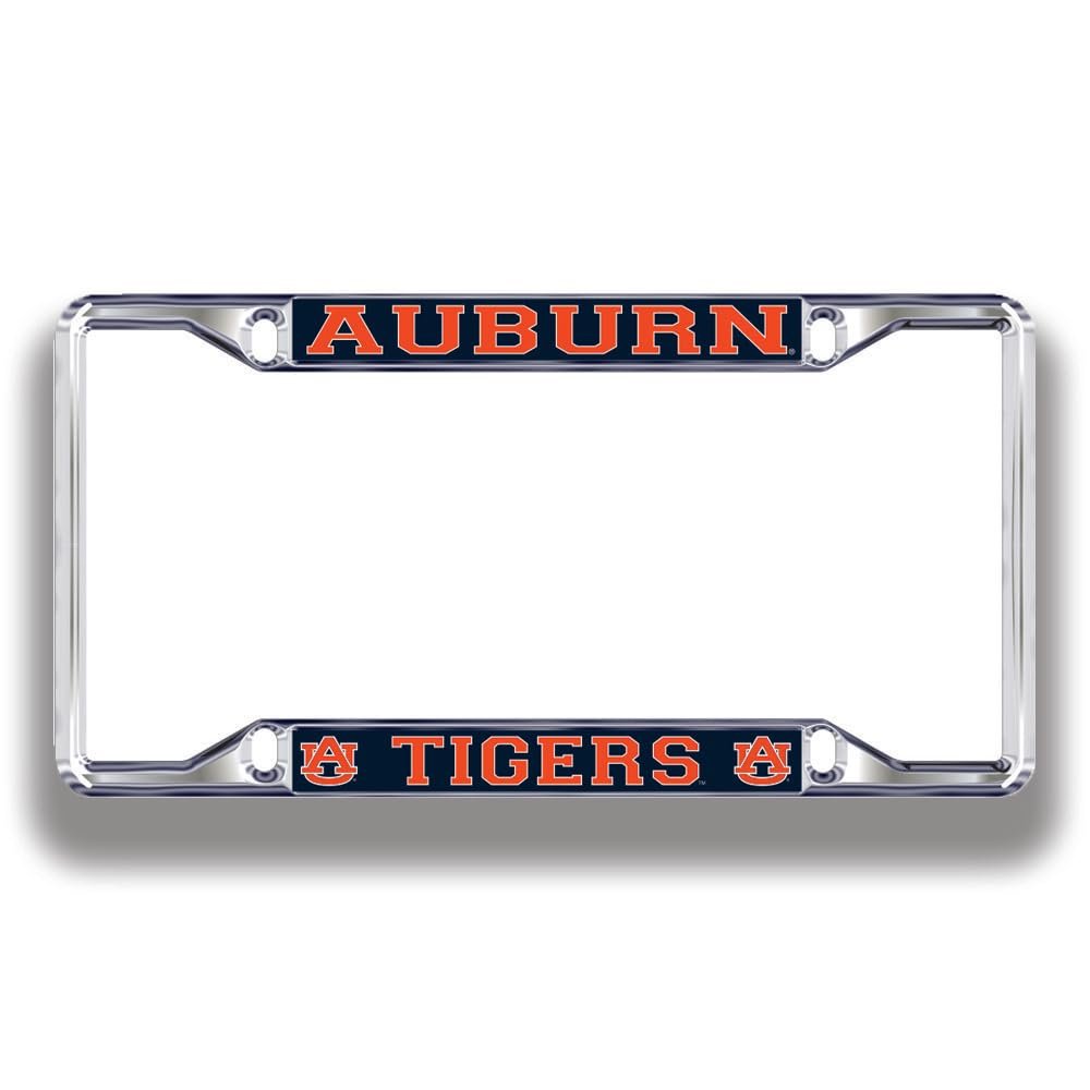 Auburn Tigers License Plate Frame Silver