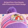 Disney Girls Princess Winter Hat, Scarf, & Kids Gloves Set For Ages 4-7, Pink/Purple view 3