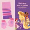 Disney Girls Princess Winter Hat, Scarf, & Kids Gloves Set For Ages 4-7, Pink/Purple view 4