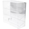 Plymor Clear Acrylic Locking Display Case with Sliding Back, 3 Angled Shelves (Mirrored), 16.25" H x 16.25" W x 7" D view 1