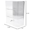 Plymor Clear Acrylic Locking Display Case with Sliding Back, 2 Shelves (Mirrored), 21.75" H x 13.25" W x 7.5" D view 2