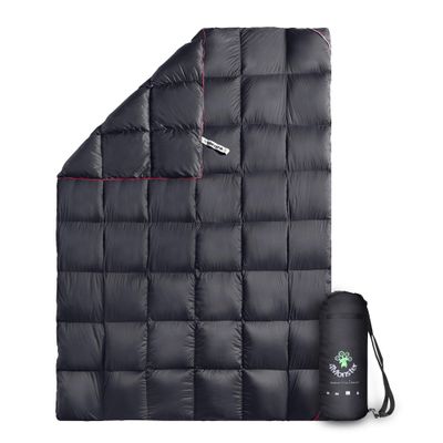 4Monster Down Camping Blanket - Outdoor Travel Quilt Puffy 650 Fill, Packable, Lightweight,Wind & Waterproof | Ideal for Stadium, Backpacking, Camping, Travel, Picnics, Beach and Hiking