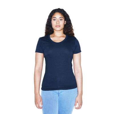 American Apparel Women's 50/Classic Crewneck Short Sleeve T-Shirt Navy
