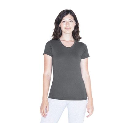 American Apparel Women's 50/50 Classic Crewneck Short Sleeve T-Shirt, Asphalt, Large