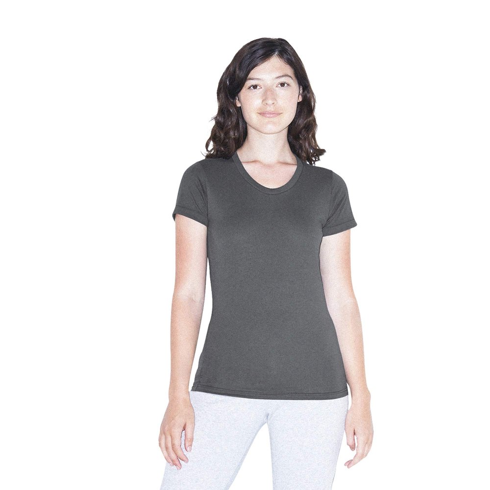 American Apparel Women's 50/50 Classic Crewneck Short Sleeve T-Shirt, Asphalt, Large