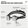 ARENA Unisex Cobra Core Swipe Anti-Fog Racing Swim Goggles for Men and Women Polycarbonate Mirror Lens, Silver/Gold view 2