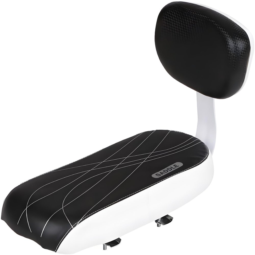 Lixada Bicycle Back Seat Cycling Bike Bicycle Mountain Bike PU Leather Soft Cushion Rear Rack Children Seat with Back Rest