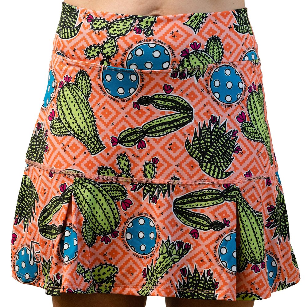 Pickleball Skirt, Pickleball Skirt with Attached Shorts Drop Pleat L Multicolor