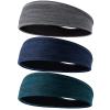 Braylin Men's Headbands, 3-Pack Head Band for Men, Sport Sweatbands for Running Fitness Yoga Cycling, Sweat Wicking Non Slip view 1
