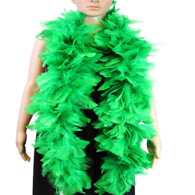 Flydreamfeathers 10 Color 2 Yards -Long, Large Feather Boa, With Turkey Flat Feather Boa, Party, Dress Up, Halloween Costume Decoration (green, 135 g)