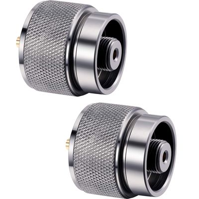 Hotop 2 Pcs Camping Stove Adapter, 1 Lb Propane to EN417 Lindal Valve