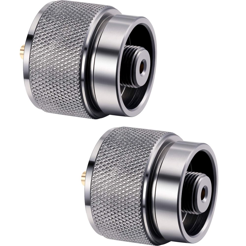 Hotop 2 Pcs Camping Stove Adapter, 1 Lb Propane to EN417 Lindal Valve
