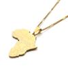 Africa Map with Nigeria Pendant Necklaces Gold Color Jewelry for Women Men African Maps Charm Jewellery (Gold) view 1