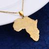 Africa Map with Nigeria Pendant Necklaces Gold Color Jewelry for Women Men African Maps Charm Jewellery (Gold) view 2