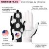 Amy Sport Womens Golf Glove with Ball Marker Rain Left Right Hand Leather Printed Pack, Ladies Golf Gloves All Weather Grip Breathable Soft Size Small Medium Large XL (Mod Dot, XL-Worn on Left Hand) view 2