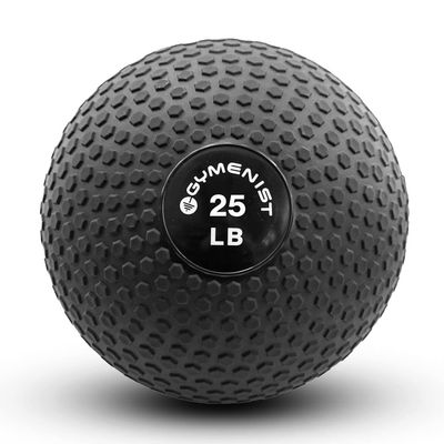 GYMENIST Weighted No Bounce Slam Ball Intensive Workout Training Gym Exercise Weight Balls Equipment (25-LB, Black Classic)
