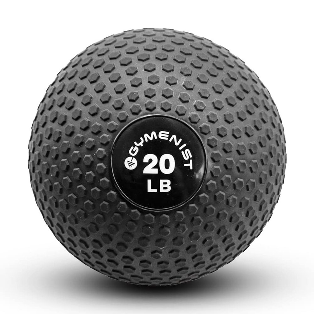 GYMENIST Weighted No Bounce Slam Ball Intensive Workout Training Gym Exercise Weight Balls Equipment (20-LB, Black Classic)