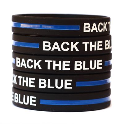 15 Youth Back The Blue Thin Blue Line Silicone Wristbands
