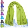 Cooling Towels 43.3" x 15.7" Lime Green - Ice Towel, Sweat Towel, Cooling Towels for Neck & Face & Cooling Neck Wraps for Summer Heat - Neck Cooler for Quick Cool Down for Gym, Running, Golf Sports view 1