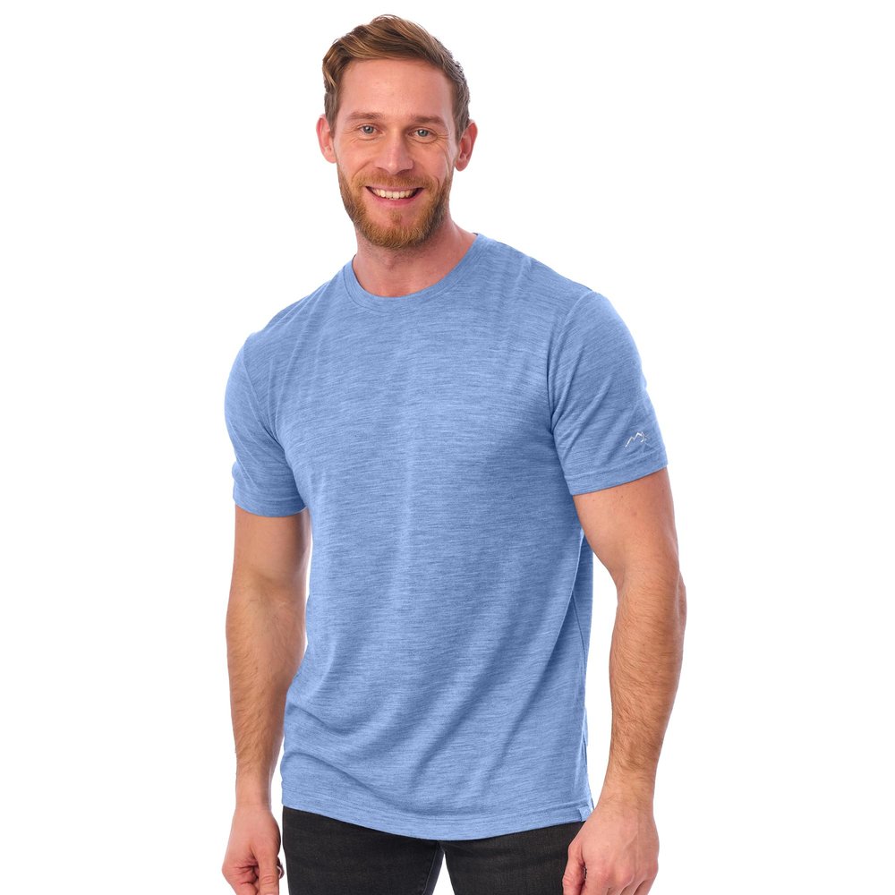 Merino.tech Merino Wool T-Shirt Mens - 100% Merino Wool Undershirt Lightweight Base Layer (Woodland Grey Blue, Large)