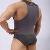 BRAVE PERSON Men's Figure-shape Bodysuits Elastic Workout Clothes Swimwear, Fitness, Cycling 2241 (XL / 33"-38'', Gray) view 3