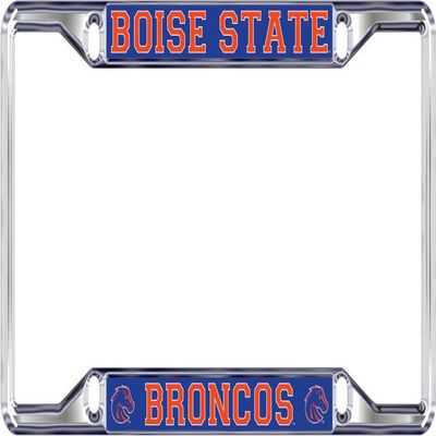 Boise State Broncos License Plate Frame Silver