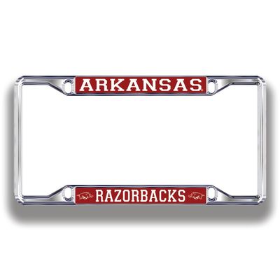 Arkansas Razorbacks License Plate Frame Silver