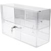 Plymor Clear Acrylic Locking Display Case with Sliding Back, 1 Shelf (Mirrored), 13" H x 21" W x 7.5" D view 1