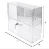 Plymor Clear Acrylic Locking Display Case with Sliding Back, 1 Shelf (Mirrored), 13" H x 21" W x 7.5" D view 2
