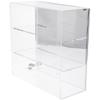 Plymor Clear Acrylic Locking Display Case with Sliding Back, 2 Shelves (Mirrored), 16.5" H x 16.25" W x 7" D view 1