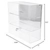 Plymor Clear Acrylic Locking Display Case with Sliding Back, 2 Shelves (Mirrored), 16.5" H x 16.25" W x 7" D view 2