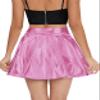 Urban CoCo Women's Shiny Flared Pleated Mini Skater Skirt (M, Pink) view 4