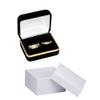 Regal Displays Premium Black Velvet Double Slot Ring Jewelry Gift Box for Wedding with Premium Quality White Satin&Black Velvet lined inside the Ring box-Gift Box for Women Size  2.38" x 2" x 1.5" view 1
