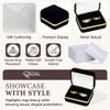 Regal Displays Premium Black Velvet Double Slot Ring Jewelry Gift Box for Wedding with Premium Quality White Satin&Black Velvet lined inside the Ring box-Gift Box for Women Size  2.38" x 2" x 1.5" view 3
