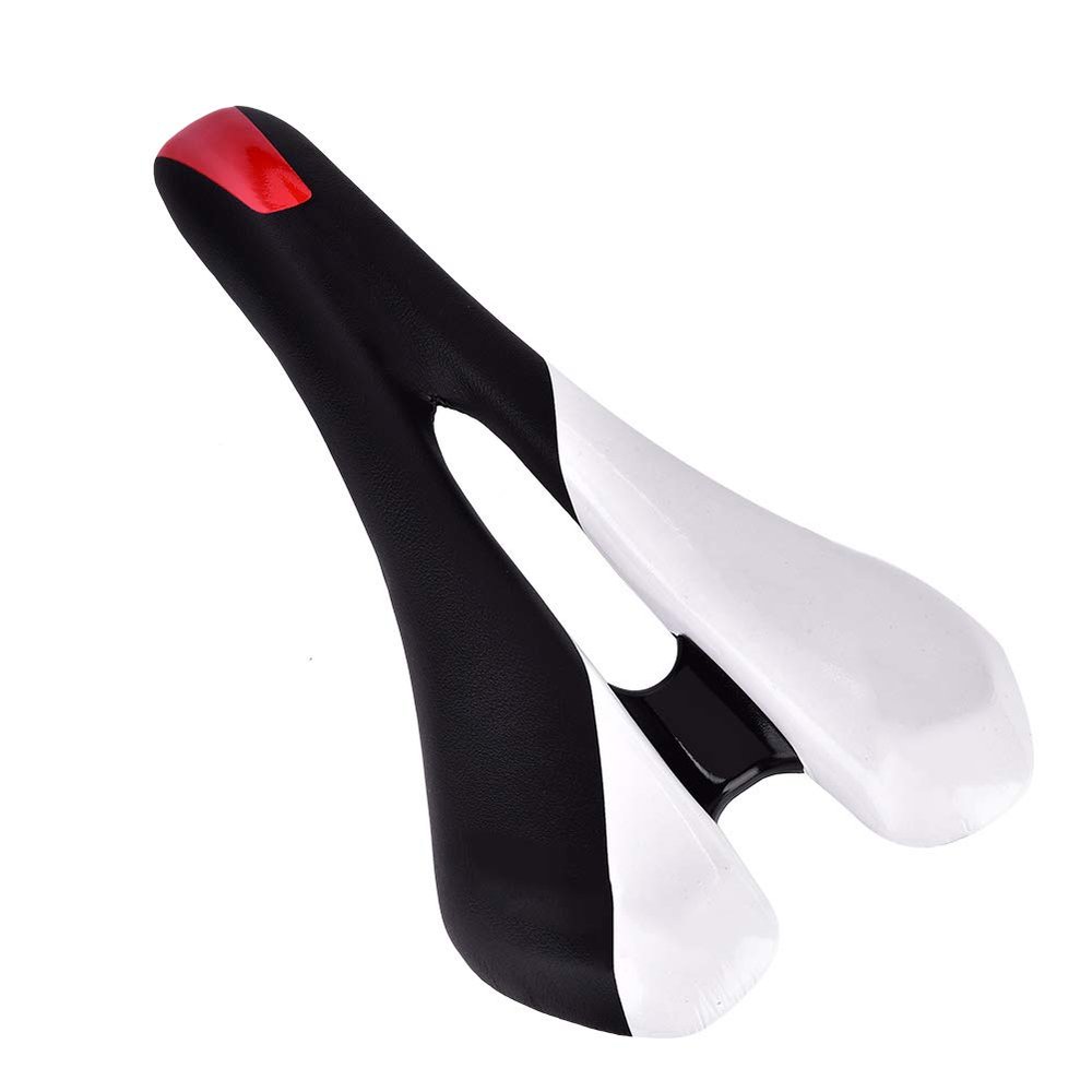 Keenso Saddle, Breathable Shockproof Seat Cushion No Rub Thigh Hollow Seat Universal Design (Black & White)
