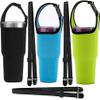 3 PackTumbler 30oz Carrier Holder Pouch with Shoulder Strap for YETI, Rtic, Atlin, Ozark Trail, Rambler 30 oz Insulated Tumbler Coffee Cup, Neoprene Sleeve with Carrying Handle - Black Blue Green view 1