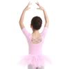 Freebily Girls Ruffle Flying Short Sleeve Ballet Dance Dress for Gymnastic Athletic Leotard Tutu Skirted Dancing Costume Short Sleeve Pink 7-8 view 4