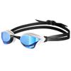 ARENA Unisex Cobra Core Swipe Anti-Fog Racing Swim Goggles for Men and Women Polycarbonate Mirror Lens, Blue/White view 1