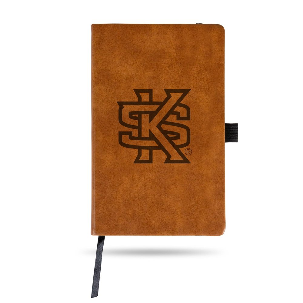 Rico Industries NCAA Kennesaw State Owls Brown Laser Engraved Small Notepad Journal/Notepad 8.25" x 5.25"- Office Accessory